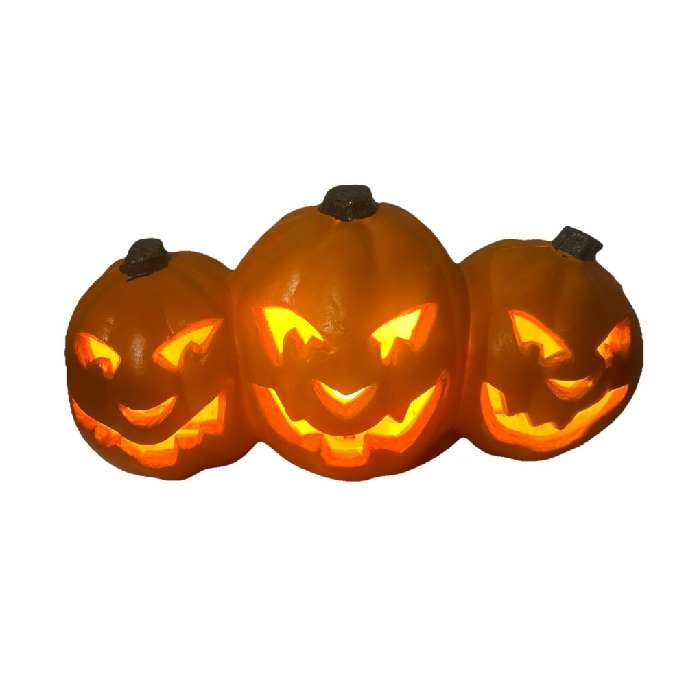 Vintage‎ Halloween JackOLantern Light The Paper Magic Group 3 Pumpkin Heads 1999